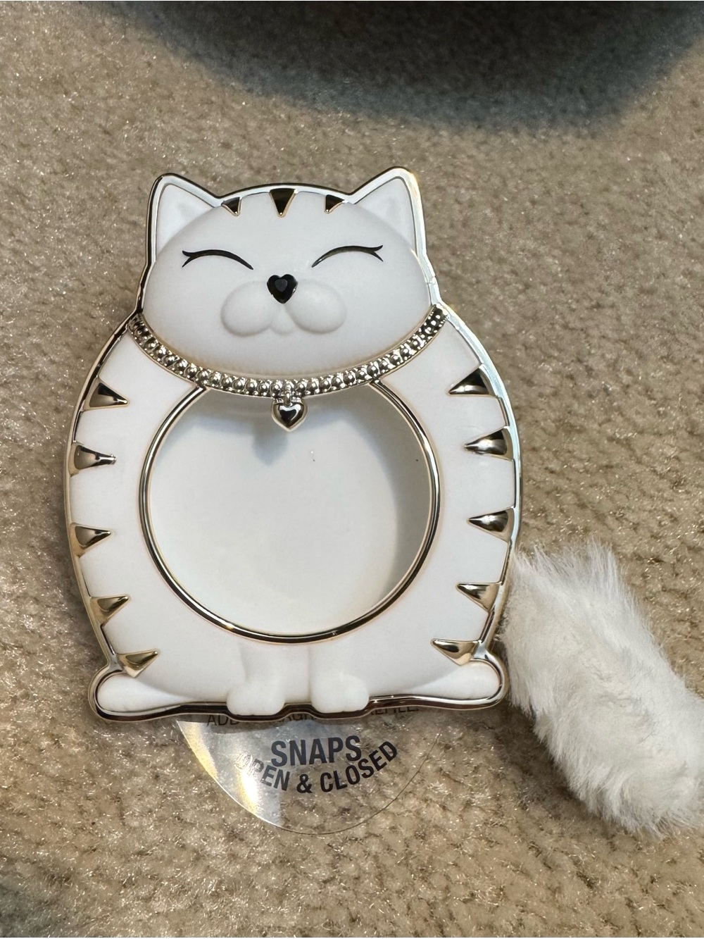 Bath and Body Works Car Fragrance Visor Clip Scentportable White Gold Kitty Cat